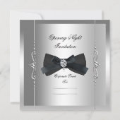 Invitation Ouverture de la nuit Cravate noire Formel (Dos)