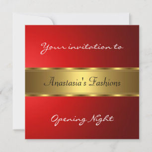 Invitation Ouverture de la nuit Rouge Or