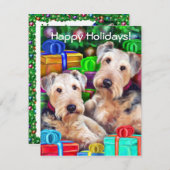 Invitation Ouverture de Noël Airedale (Devant / Derrière)