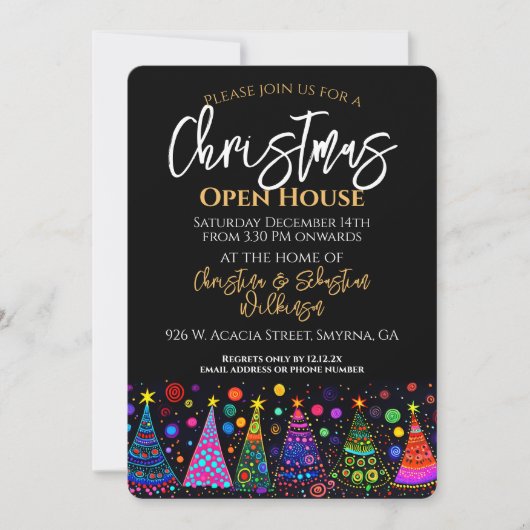 Invitation Ouverture de Noël colorée (Devant)