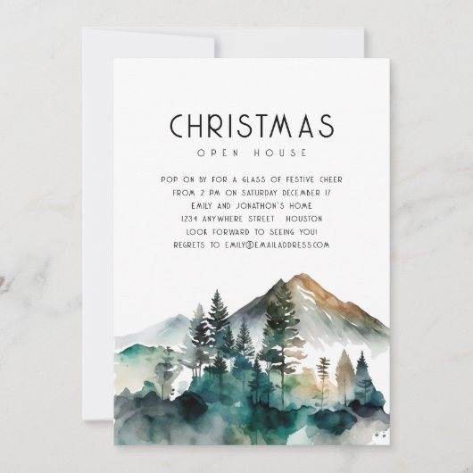 Invitation Ouverture de Noël de la forêt d'hiver (Devant)