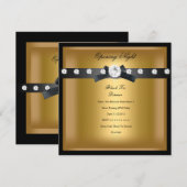 Invitation Ouverture d'entreprise formelle Or Noir (Devant / Derrière)