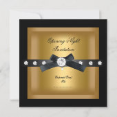 Invitation Ouverture d'entreprise formelle Or Noir (Dos)