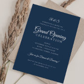 Invitation Ouverture d'entreprise Simple Monogramme Marine