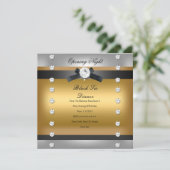 Invitation Ouverture des affaires Entreprise Forme Or noir (Debout devant)