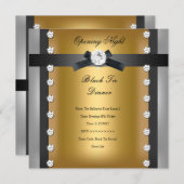 Invitation Ouverture des affaires Entreprise Forme Or noir (Devant / Derrière)