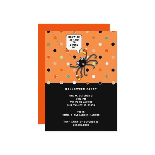 Invitation Ouverture d'Halloween (Devant/Arrière en situation)