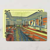 Invitation Ouverture douce de restaurant ou diner rétro (Devant / Derrière)