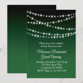 Invitation Ouverture du restaurant Grand Twinkle Lights vert  (Devant / Derrière)