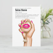 Invitation Ouverture du salon de beauté chic et glamour rose  (Debout devant)