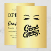 Invitation Ouverture du Salon de Beauté Golden Lashes & Brows (Devant / Derrière)