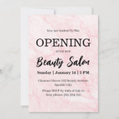 Invitation Ouverture du Salon de Beauté Pink Marble (Dos)