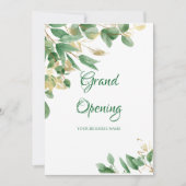Invitation Ouverture du salon de feuillage vert aquarelle (Devant)