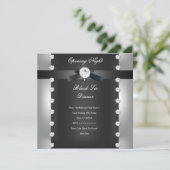 Invitation Ouverture Entreprise Formel Noir Argent (Debout devant)