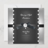 Invitation Ouverture Entreprise Formel Noir Argent (Dos)