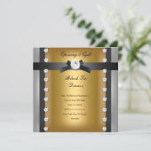 Invitation Ouverture Entreprise Formel Or noir (Debout devant)