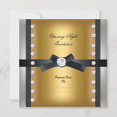 Invitation Ouverture Entreprise Formel Or noir (Dos)