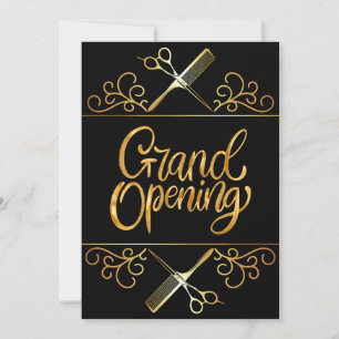 Invitation Ouverture grandiose du Salon de beauté Golden and