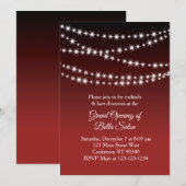 Invitation Ouverture grandiose Guirlande de lumières rouge fo (Devant / Derrière)