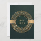 Invitation OUVERTURE GRANDIOSE MANDALA ORNÉ CLASSIQUE OR vert (Dos)