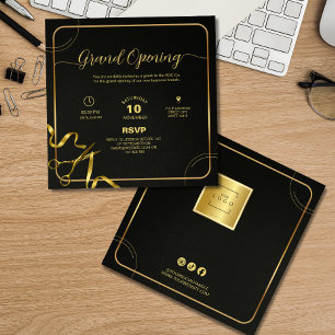 Invitation Ouverture solennelle d'entreprise Or et Noir Profe