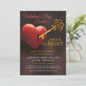 Invitation Ouvrez sa partie de Saint-Valentin de coeur (Debout devant)