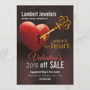 Invitation Ouvrez sa promotion des ventes de Valentine de