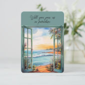 Invitation Ouvrir la fenêtre Plage Scène Paradise Tropical (Debout devant)