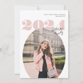 Invitation Oval Bold Classe moderne de 2024 Diplôme Photo (Devant)