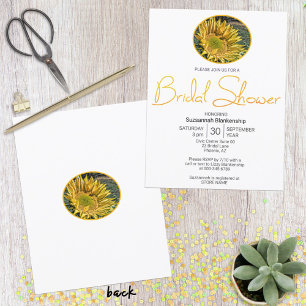 Invitation Oval de tournesol de bordure supérieure Photo Baby