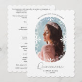 Invitation Oval Flourish Spanish Chic Photo Quinceañera (Devant / Derrière)