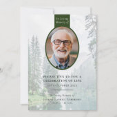 Invitation Oval forestier | Célébration funéraire de la vie (Devant)