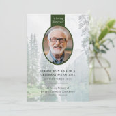 Invitation Oval forestier | Célébration funéraire de la vie (Debout devant)
