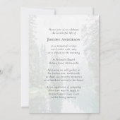 Invitation Oval forestier | Célébration funéraire de la vie (Dos)