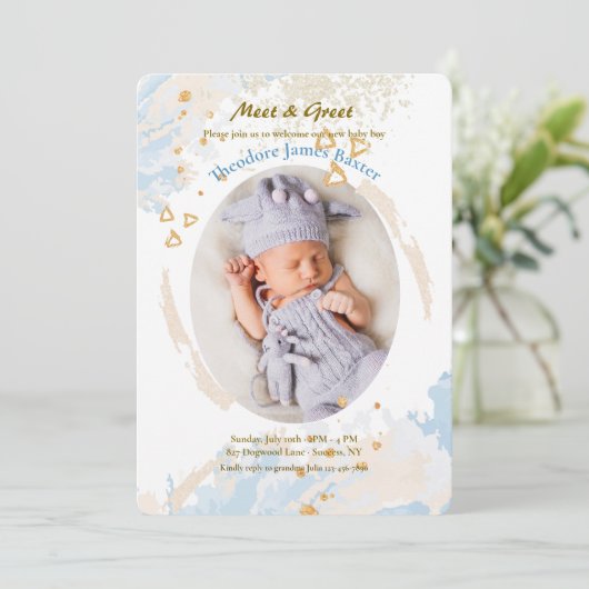 Invitation Oval Pastel Frame  (Debout devant)