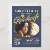 Invitation Oval Photo Graduation Gold Arches ID896 (Devant)