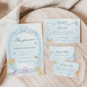 Invitation Oval Rococo À la mer bientôt Baby Shower
