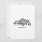 Invitation ovale baroque rococo à motifs floraux e (Dos)