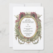Invitation ovale baroque rococo à motifs floraux e (Devant)