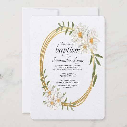 Invitation ovale dorée (Devant)