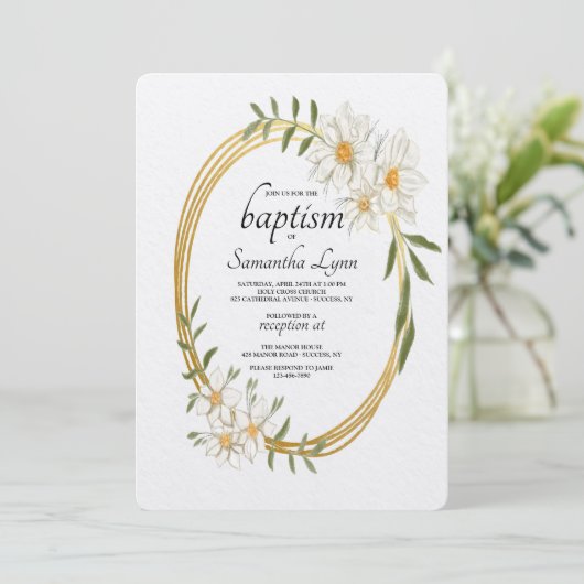 Invitation ovale dorée (Debout devant)