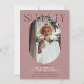 Invitation Ovale moderne photo et signature 70e anniversaire (Devant)