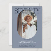 Invitation Ovale moderne photo et signature 70e anniversaire (Devant)