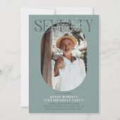 Invitation Ovale moderne photo et signature 70e anniversaire (Devant)