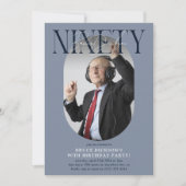 Invitation Ovale moderne photo et signature 90e anniversaire (Devant)