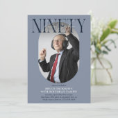 Invitation Ovale moderne photo et signature 90e anniversaire (Debout devant)
