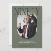 Invitation Ovale moderne photo et signature 90e anniversaire (Devant)