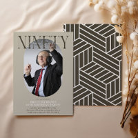 Ovale moderne photo et signature 90e anniversaire