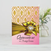 Invitation Ovales géométriques de la Parties scintillant Quin (Debout devant)