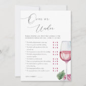 Invitation Over or Under Vino before Vows Bridal Shower Game (Devant)